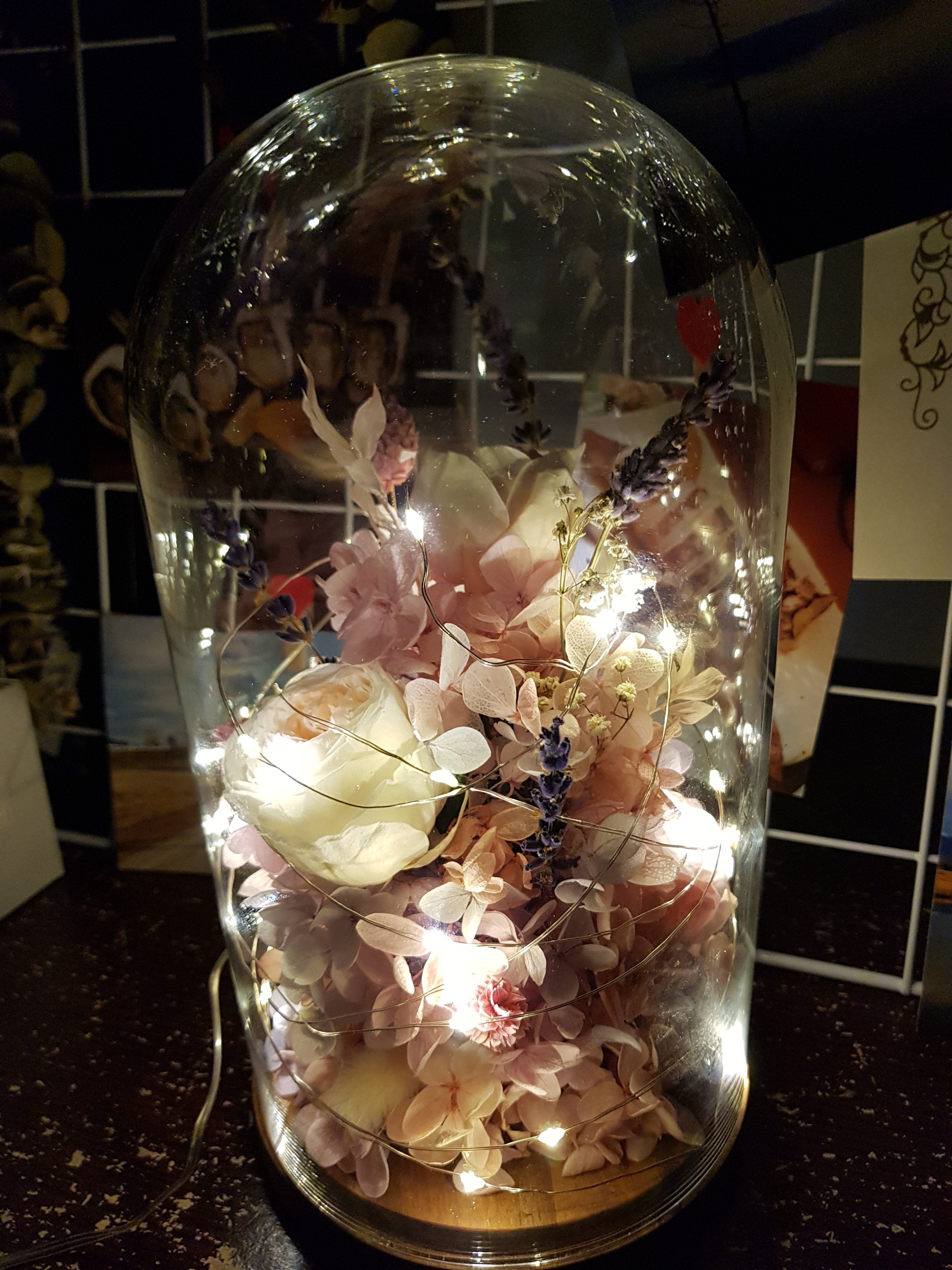 Flower Magic in a Glass Dome - Happy Florals
